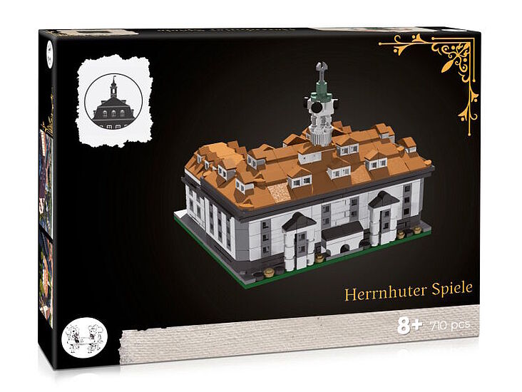 Ansicht der Schachtel des Lego-Bausatzes vom Herrnhuter Kirchensaal