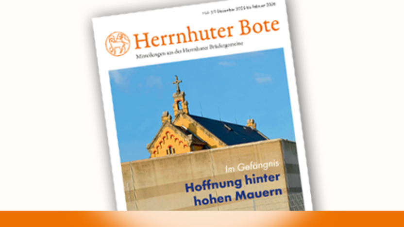 Abbildung mit der aktuellen Ausgabe des Herrnhuter Boten