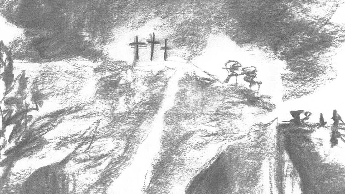 Bleistiftzeichnung Golgatha (von Helene Matthia)